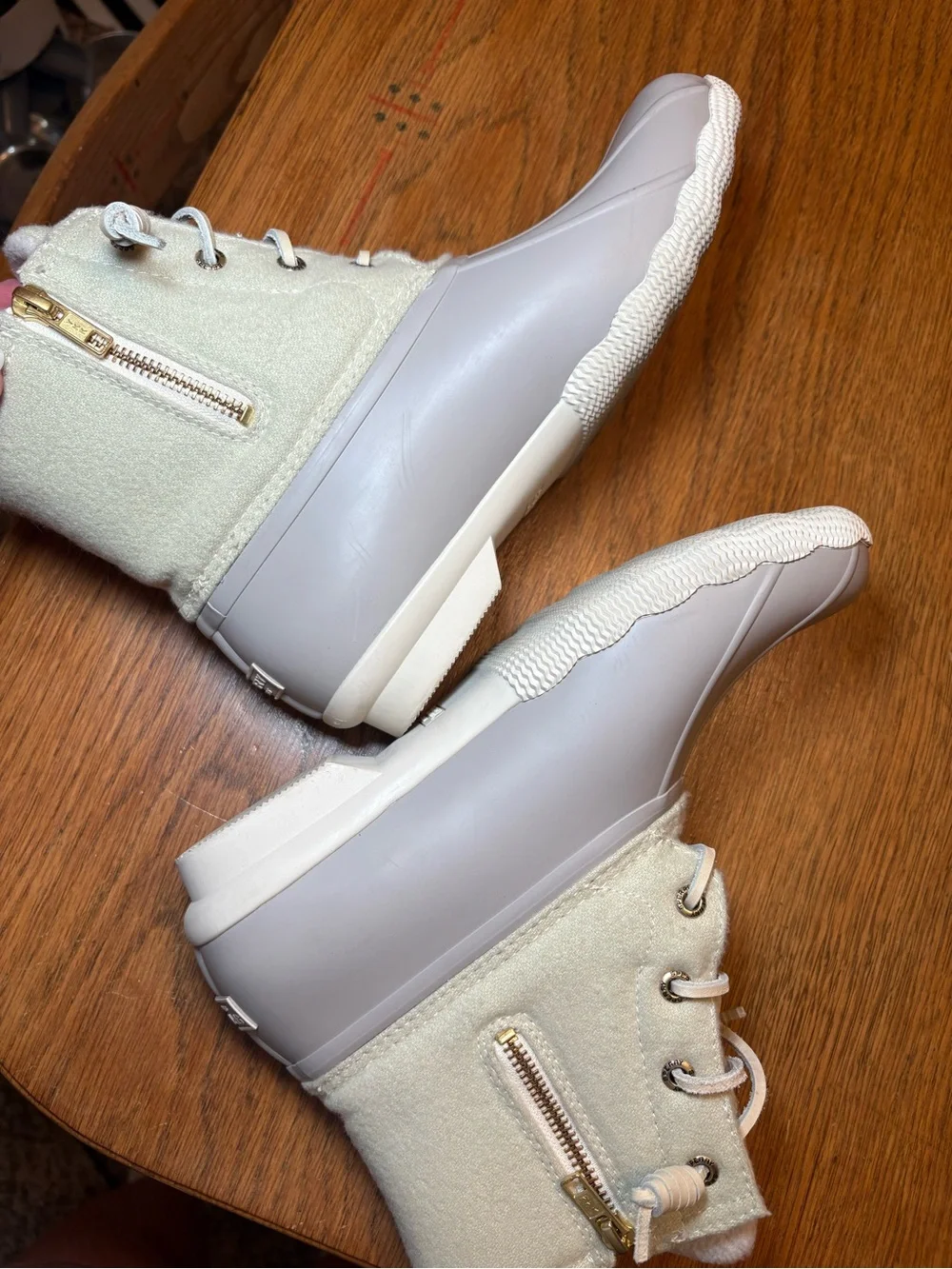 Sperry‎ Saltwater Wool Duck Boots Gray Ivory Women’s Size 8